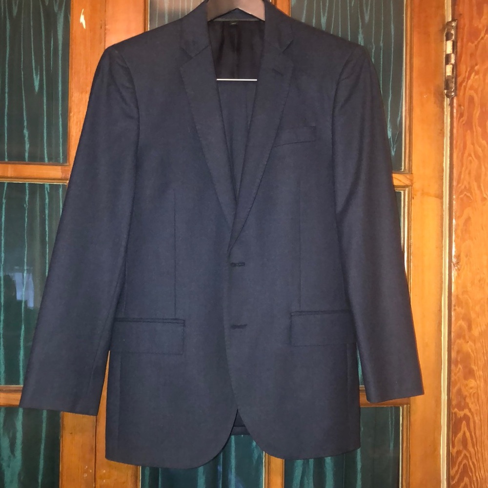 J. Crew Heathered Flannel suit in Midnight Blue